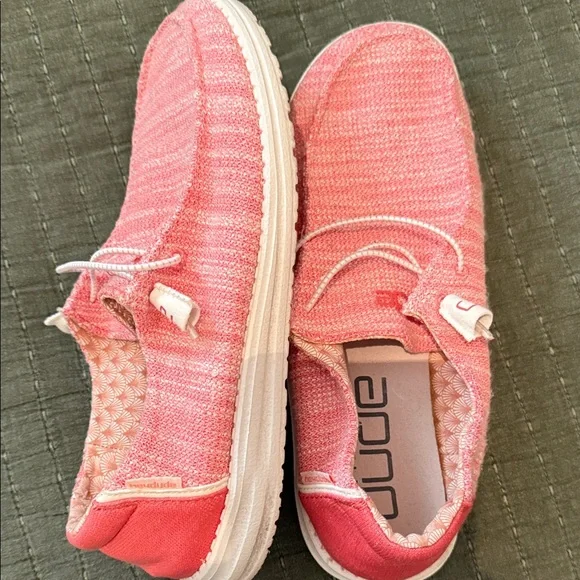 Hey Dude Coral Pink Slip-On Shoes - Picture 4 of 4